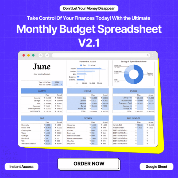 Monthly Budget Spreadsheet V2.1 – Personal & Business Finance Tracker (Excel, Google Sheets, Numbers) - Image 2